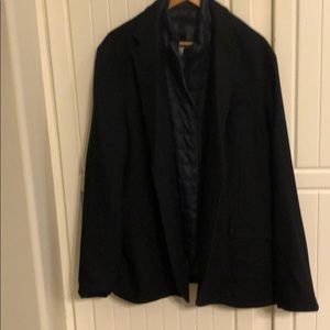 Mango H.E. Navy Blue Wool Coat 44R